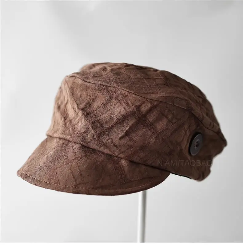 Black Korean Style Button Duckbill Cap for Women — feature 1