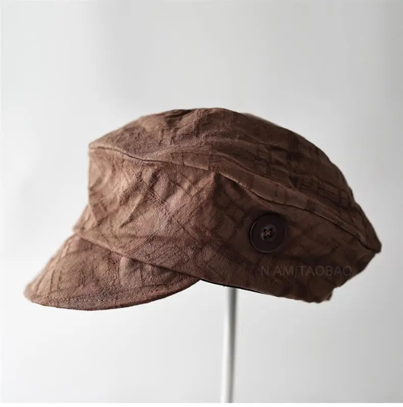 Black Korean Style Button Duckbill Cap for Women — feature 4