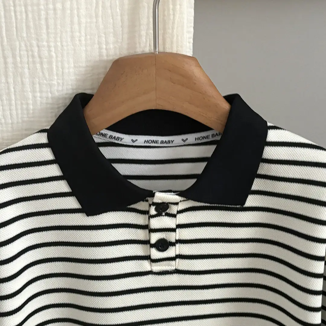Children's Striped Polo Shirt Spring Autumn Korean Style - Image 6