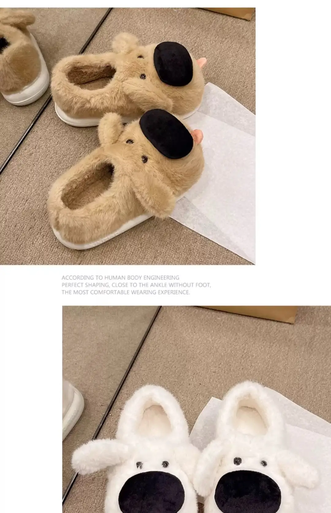 Cute Big-Nosed Dog Cotton Slippers for Women in Winter, Plush and Warm for Couples, Indoor and Home Non-Slip Bag and Cotton Shoes for Men — feature 21