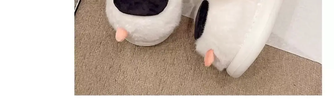 Cute Big-Nosed Dog Cotton Slippers for Women in Winter, Plush and Warm for Couples, Indoor and Home Non-Slip Bag and Cotton Shoes for Men — feature 24