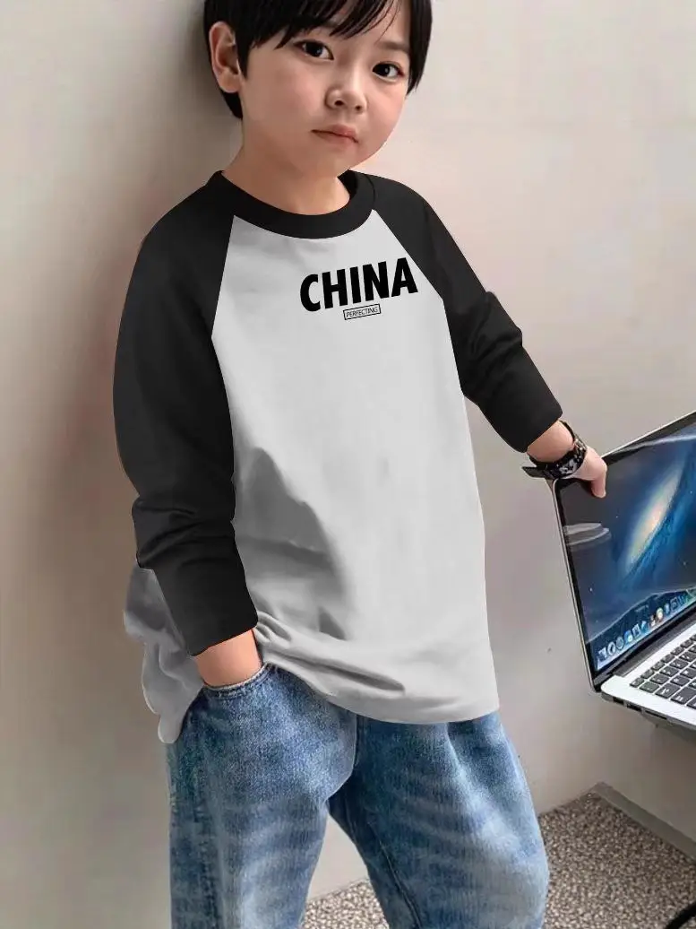 Boys Cotton Long Sleeve T-Shirt Brown Graphic Spring Autumn 2025 - Image 24