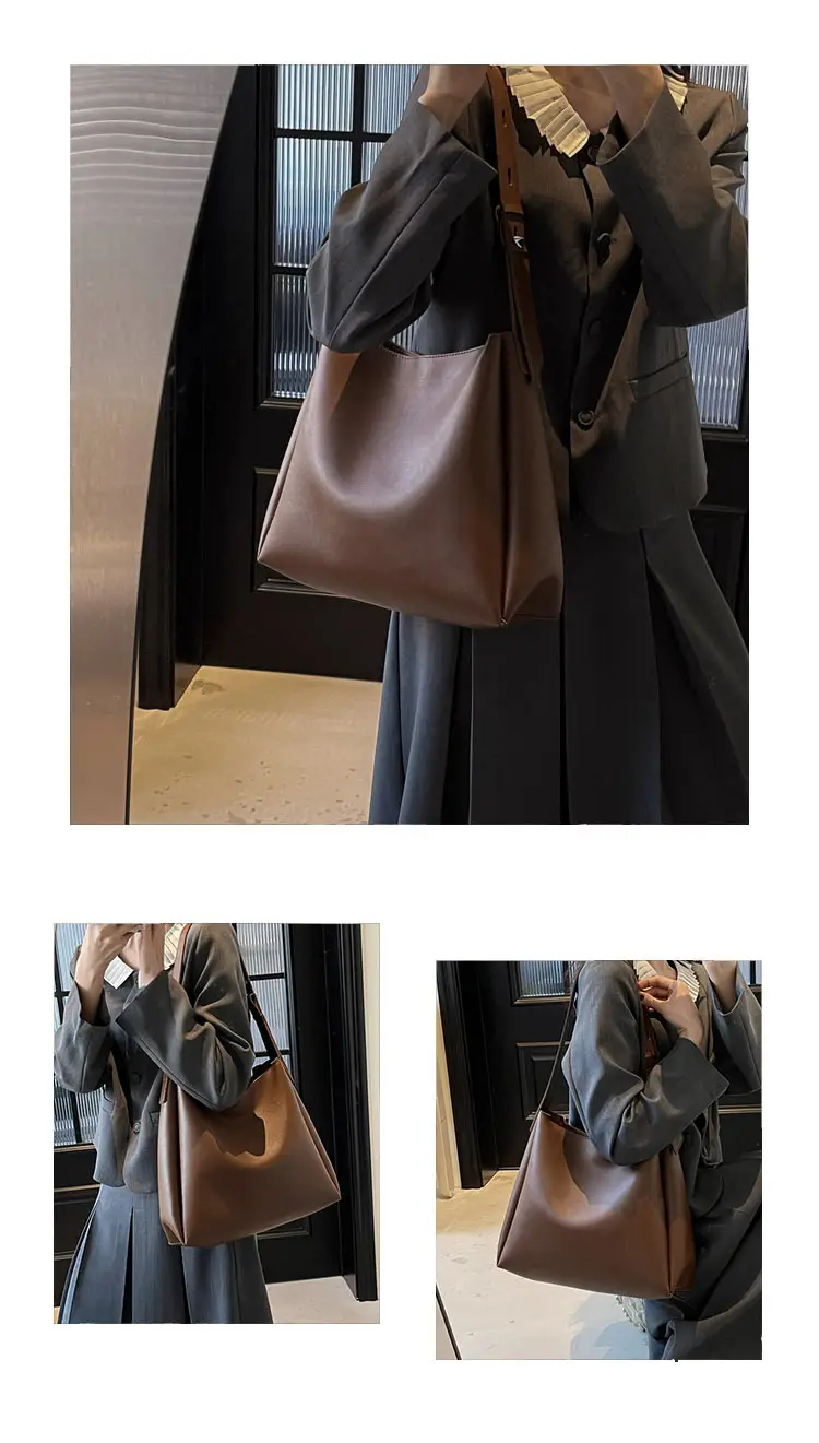 High-End Leather Shoulder Bag with Zipper & Crossbody — feature 11