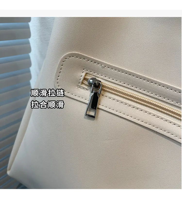 High-End Leather Shoulder Bag with Zipper & Crossbody — feature 4