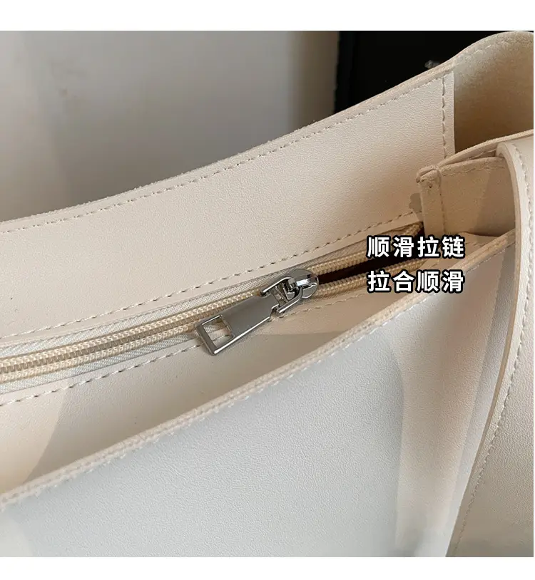 High-End Leather Shoulder Bag with Zipper & Crossbody — feature 5