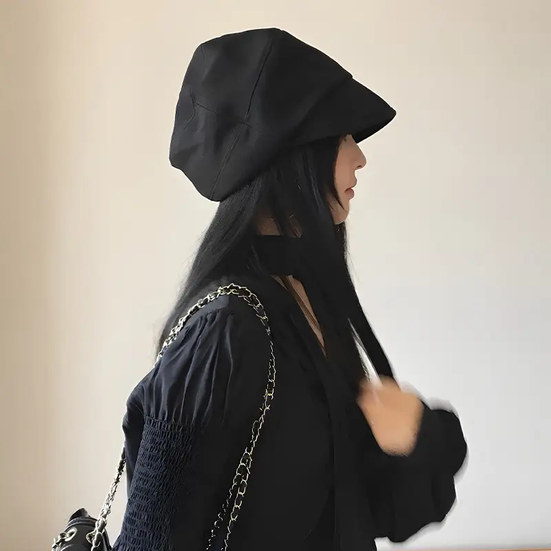 Japanese Style Black Fisherman Hat for Women - Image 8