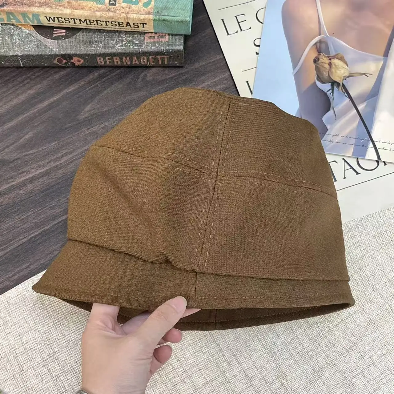 Japanese Style Black Fisherman Hat for Women - Image 3