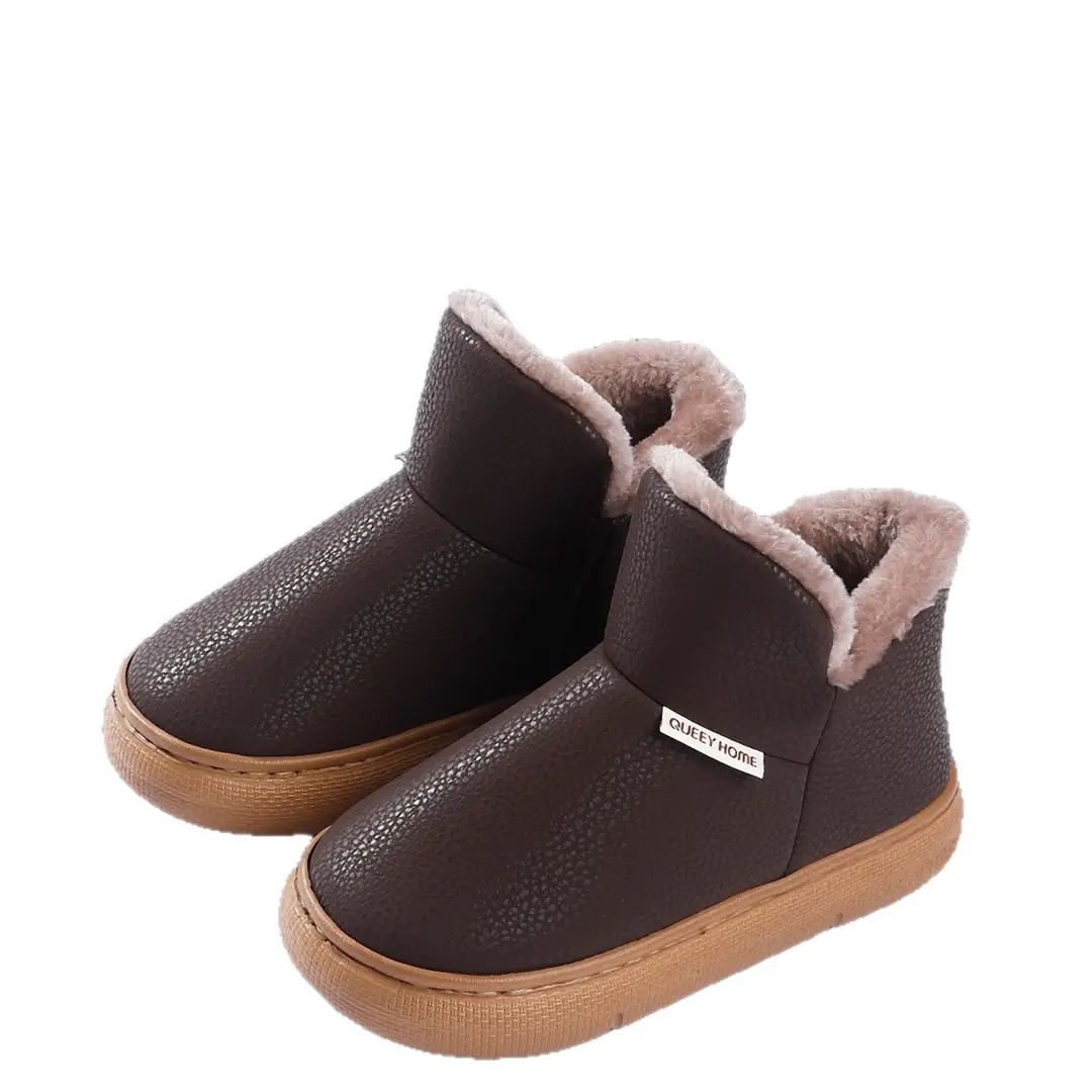 Waterproof and Warm Cotton Slippers for Men, Winter 2026 New Model, Indoor Home Use, Fleece-Lined, Closed Heel, Thick-Soled Cotton Shoes for Winter - Image 10