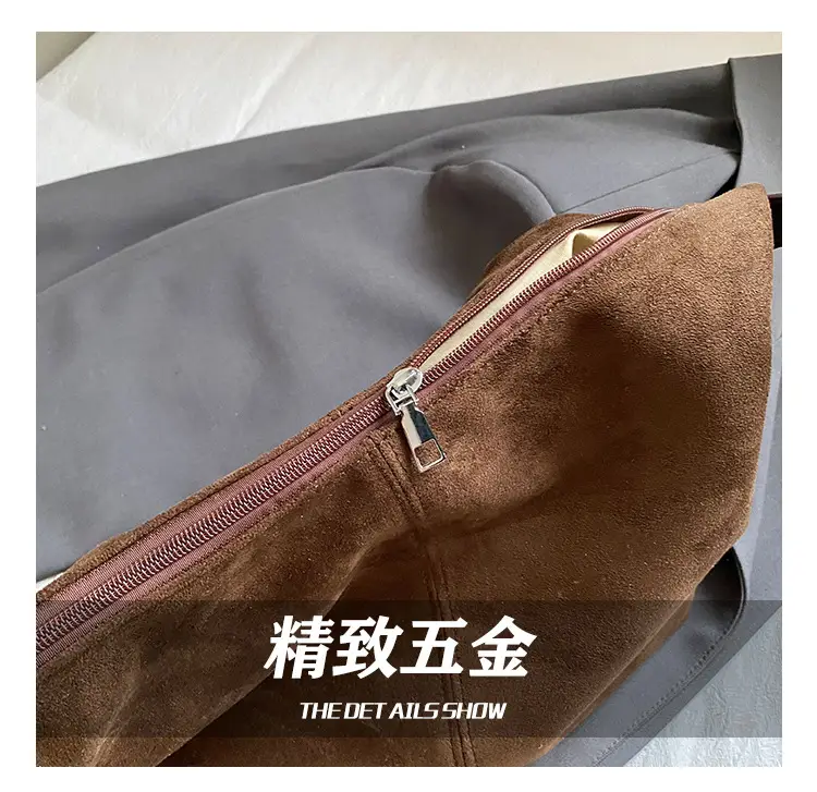 Women Large Capacity Retro Shoulder Bag Tan Leather — feature 5