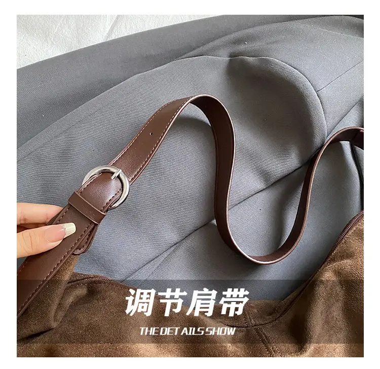 Women Large Capacity Retro Shoulder Bag Tan Leather — feature 6