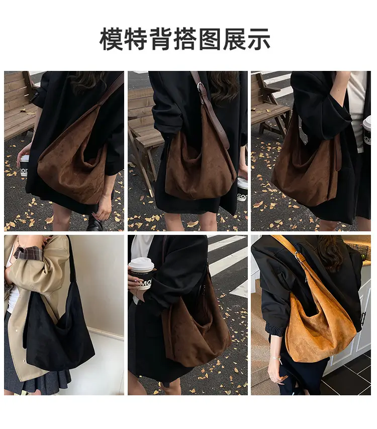 Women Large Capacity Retro Shoulder Bag Tan Leather — feature 8