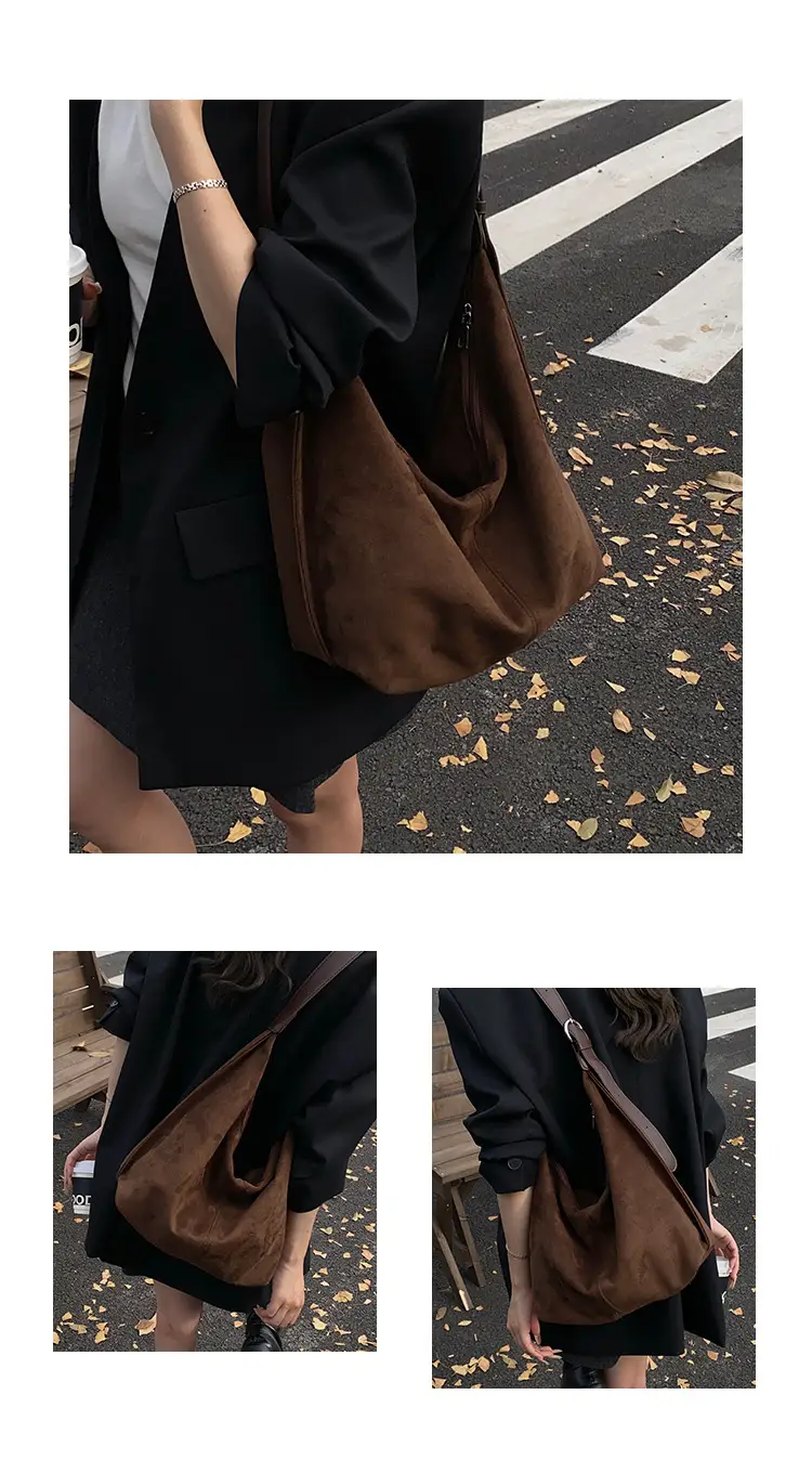 Women Large Capacity Retro Shoulder Bag Tan Leather — feature 9