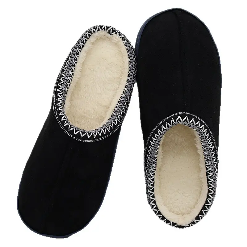 Japanese-Style Cotton Slippers for Men, Autumn and Winter Thick Plush Warm Indoor and Outdoor Cotton Slippers, Birkenstock-Style Matte Foreign Trade Popular Cotton Shoes for Women