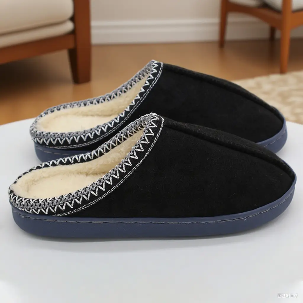 Japanese-Style Cotton Slippers for Men, Autumn and Winter Thick Plush Warm Indoor and Outdoor Cotton Slippers, Birkenstock-Style Matte Foreign Trade Popular Cotton Shoes for Women — feature 13