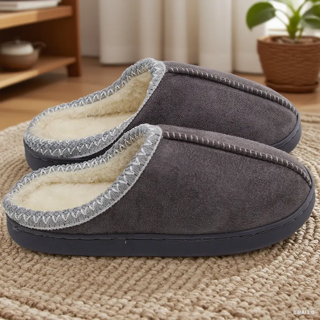 Japanese-Style Cotton Slippers for Men, Autumn and Winter Thick Plush Warm Indoor and Outdoor Cotton Slippers, Birkenstock-Style Matte Foreign Trade Popular Cotton Shoes for Women — feature 16