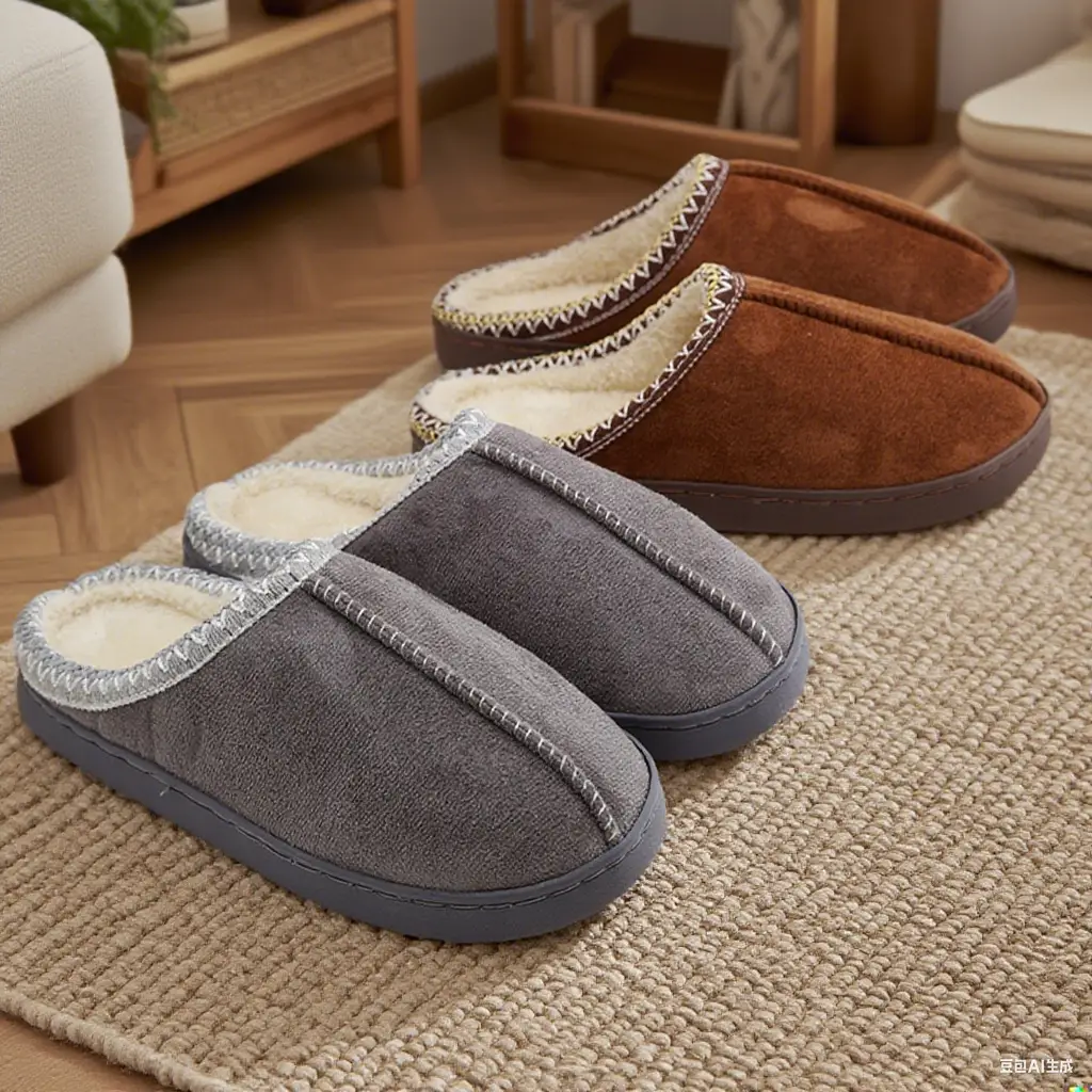Japanese-Style Cotton Slippers for Men, Autumn and Winter Thick Plush Warm Indoor and Outdoor Cotton Slippers, Birkenstock-Style Matte Foreign Trade Popular Cotton Shoes for Women — feature 22