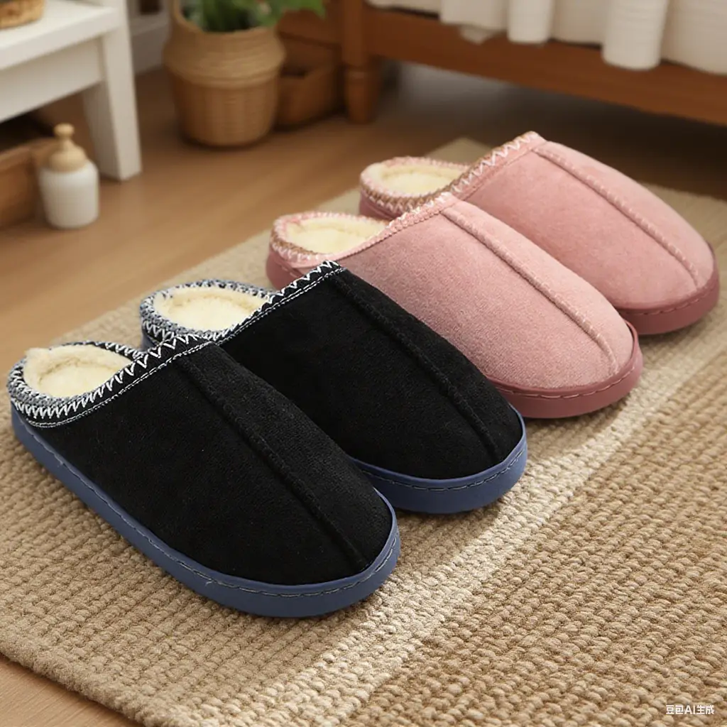 Japanese-Style Cotton Slippers for Men, Autumn and Winter Thick Plush Warm Indoor and Outdoor Cotton Slippers, Birkenstock-Style Matte Foreign Trade Popular Cotton Shoes for Women — feature 5