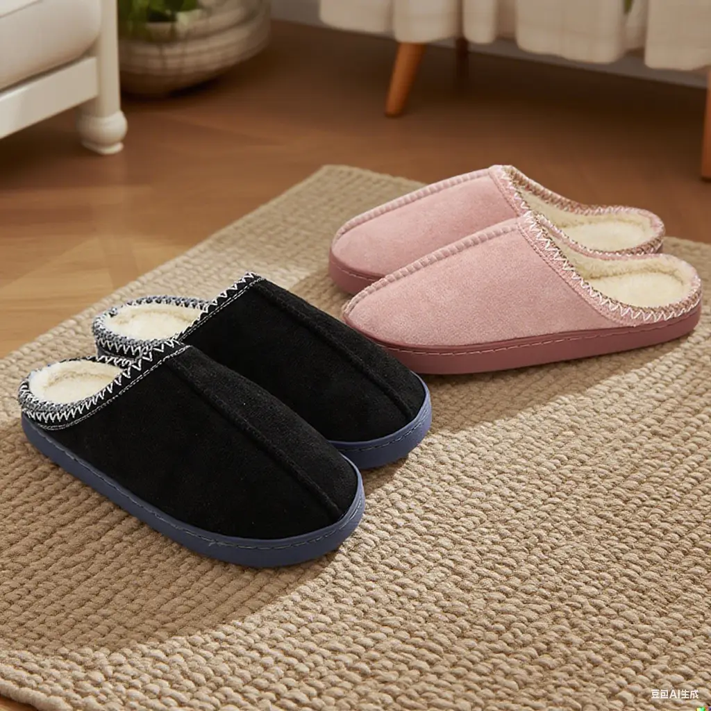 Japanese-Style Cotton Slippers for Men, Autumn and Winter Thick Plush Warm Indoor and Outdoor Cotton Slippers, Birkenstock-Style Matte Foreign Trade Popular Cotton Shoes for Women — feature 6