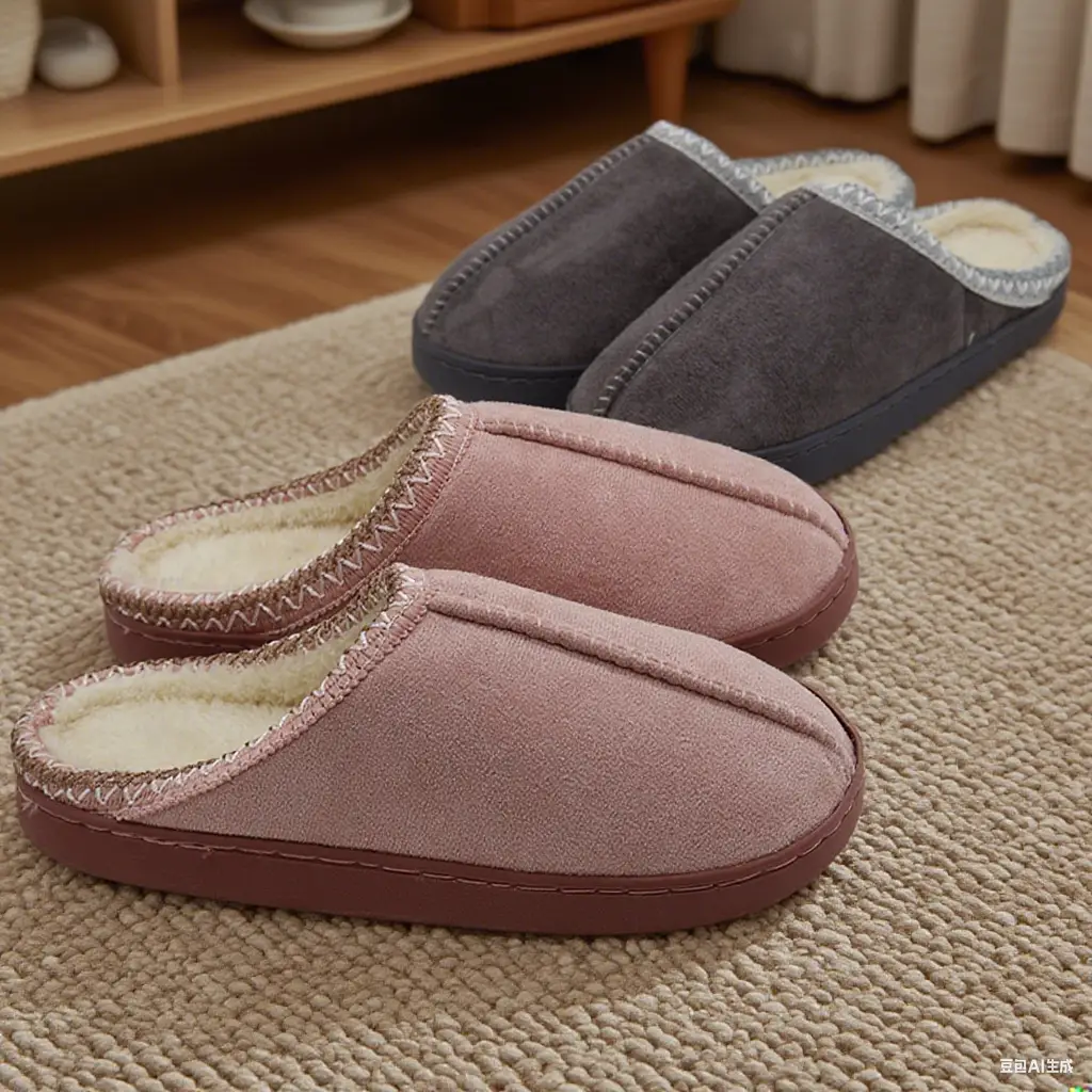 Japanese-Style Cotton Slippers for Men, Autumn and Winter Thick Plush Warm Indoor and Outdoor Cotton Slippers, Birkenstock-Style Matte Foreign Trade Popular Cotton Shoes for Women — feature 7