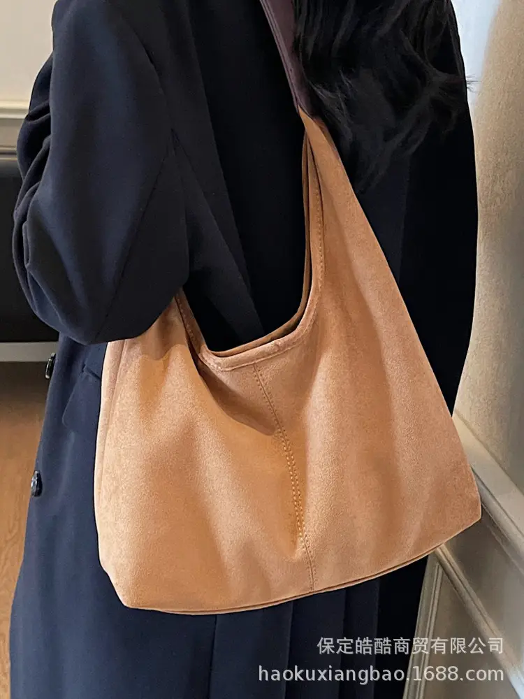 Large Capacity Suede Shoulder Bag for Women Autumn Winter 2025 - Image 4