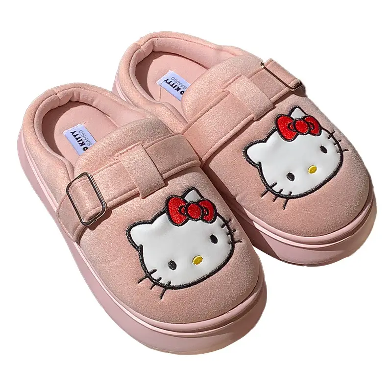 Mingsheng 2025 Sanrio Cotton Slippers Winter Cute Hello Kitty Birkenstock Home Shoes Female Internet Celebrity Postpartum Cotton Slippers - Image 8