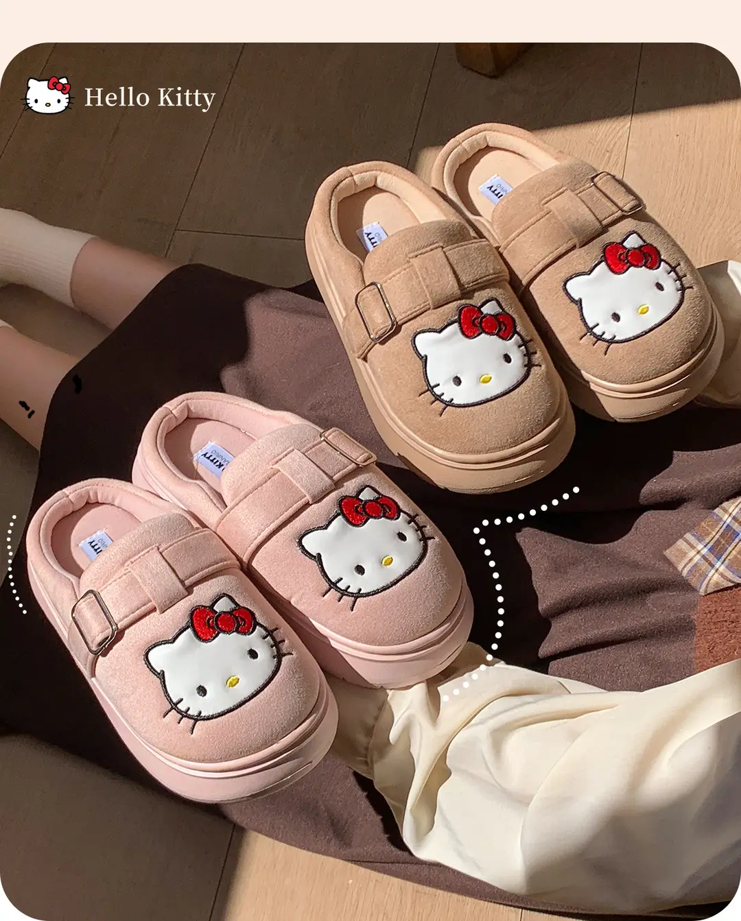 Mingsheng 2025 Sanrio Cotton Slippers Winter Cute Hello Kitty Birkenstock Home Shoes Female Internet Celebrity Postpartum Cotton Slippers — feature 9