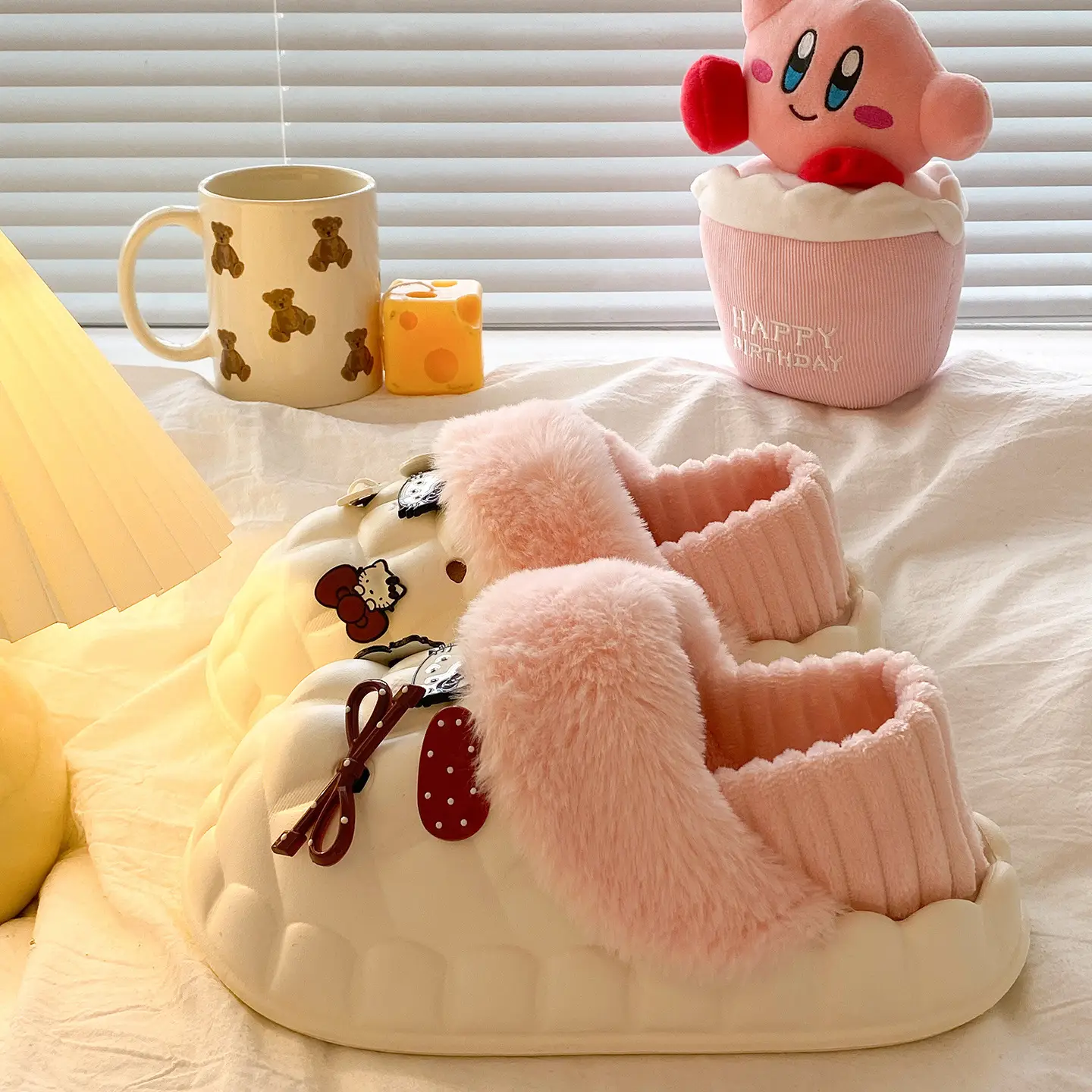Cute Cartoon Pink Cotton Slippers for Women - Image 10