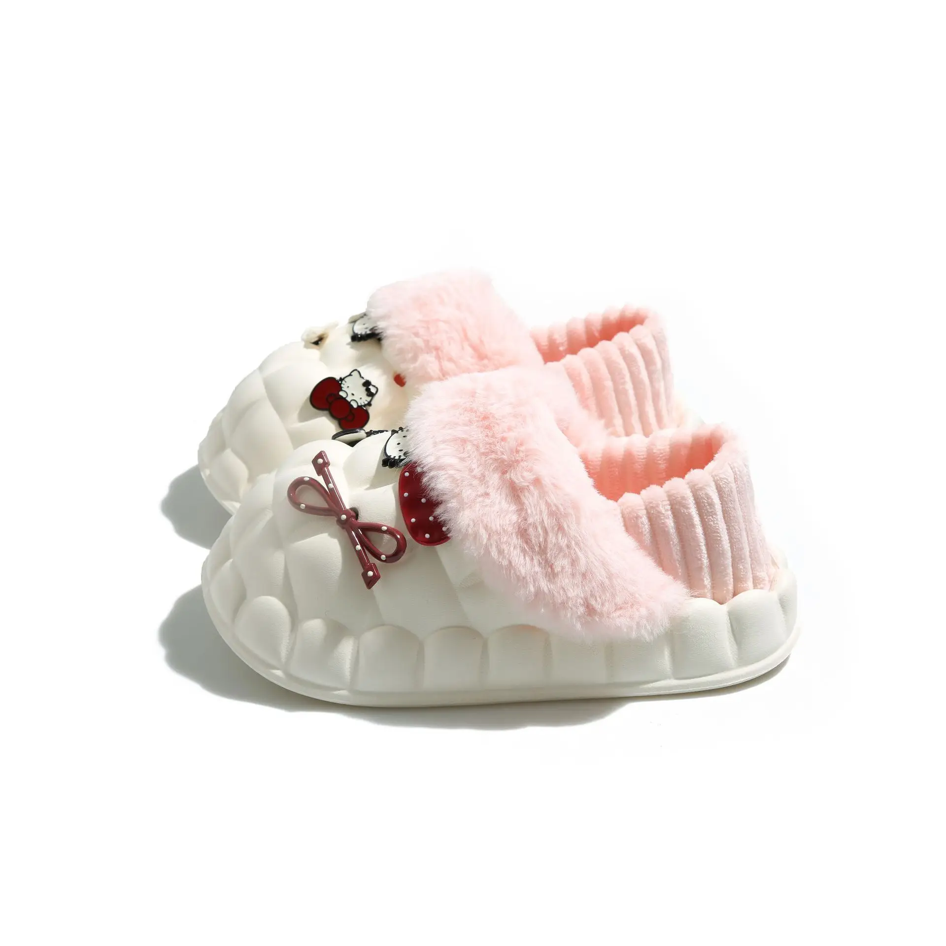 Cute Cartoon Pink Cotton Slippers for Women - Image 11
