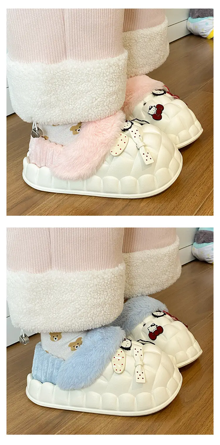 Cute Cartoon Pink Cotton Slippers for Women — feature 14