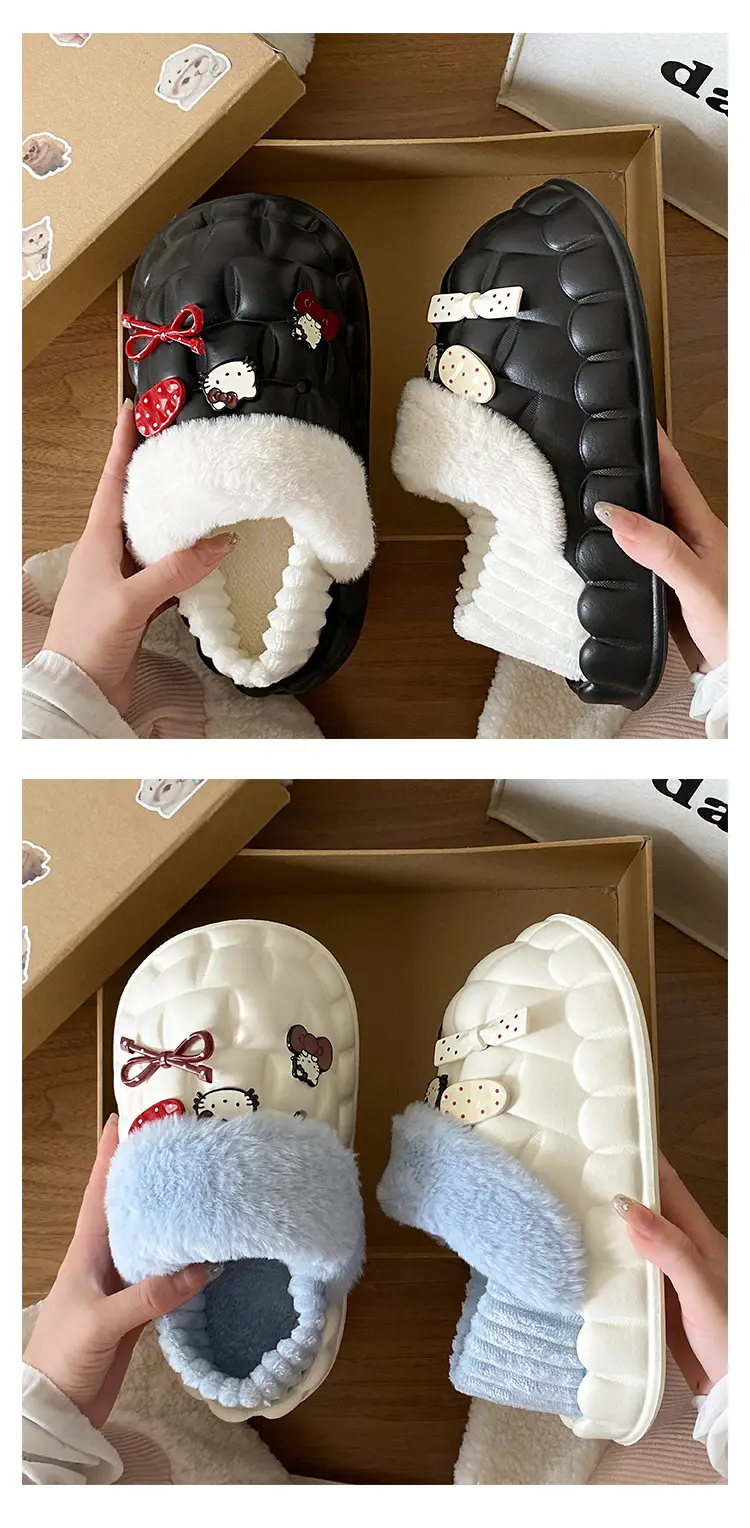 Cute Cartoon Pink Cotton Slippers for Women — feature 15
