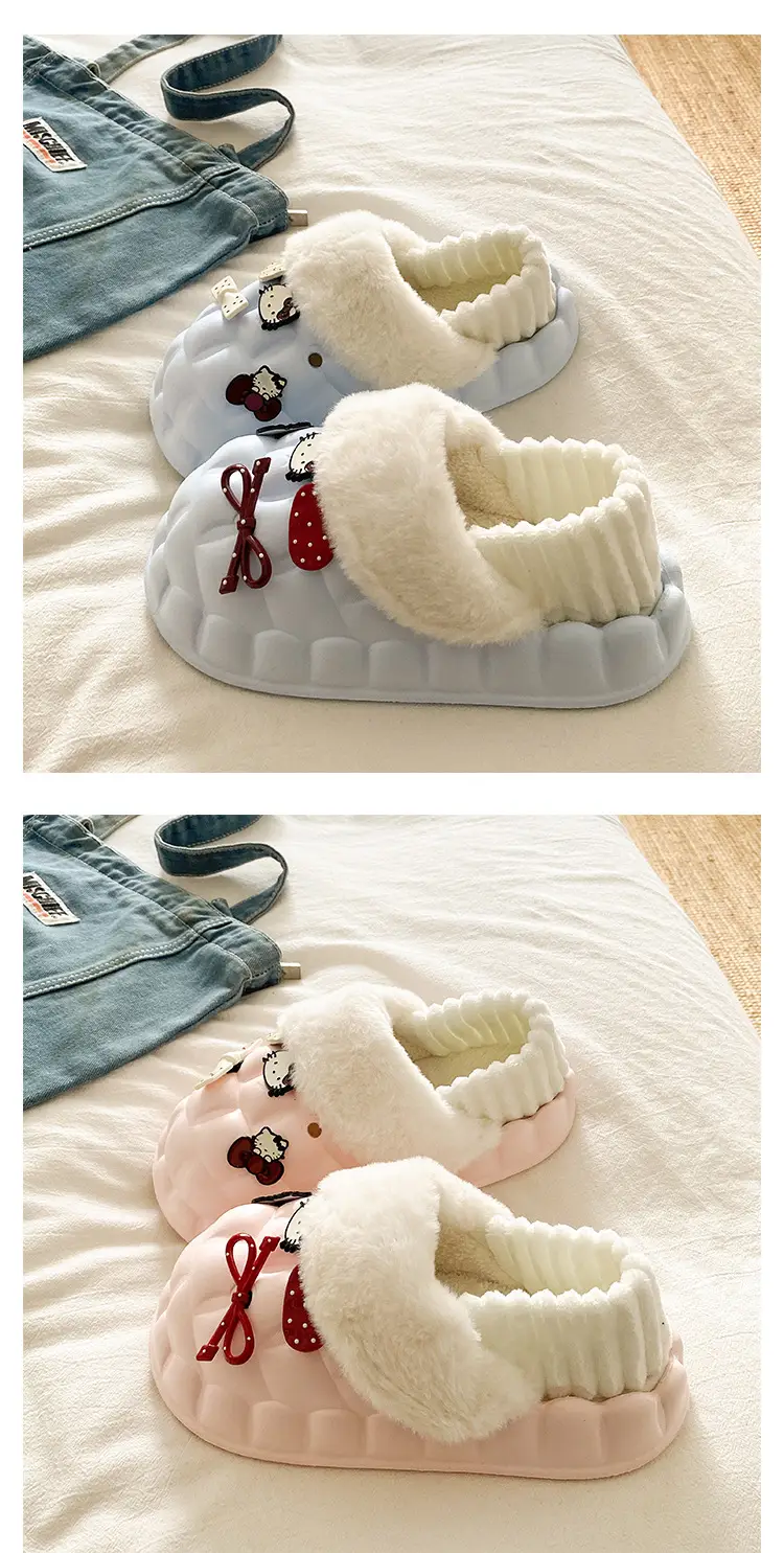 Cute Cartoon Pink Cotton Slippers for Women — feature 18
