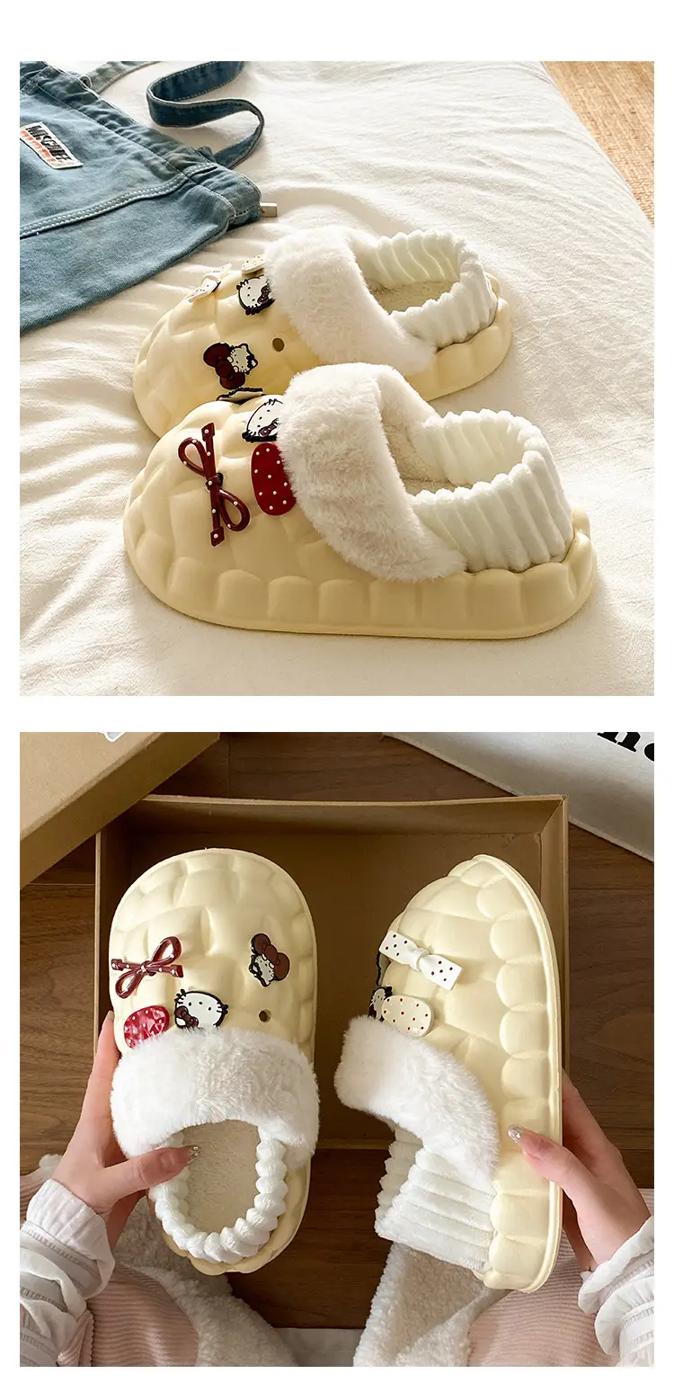 Cute Cartoon Pink Cotton Slippers for Women — feature 19