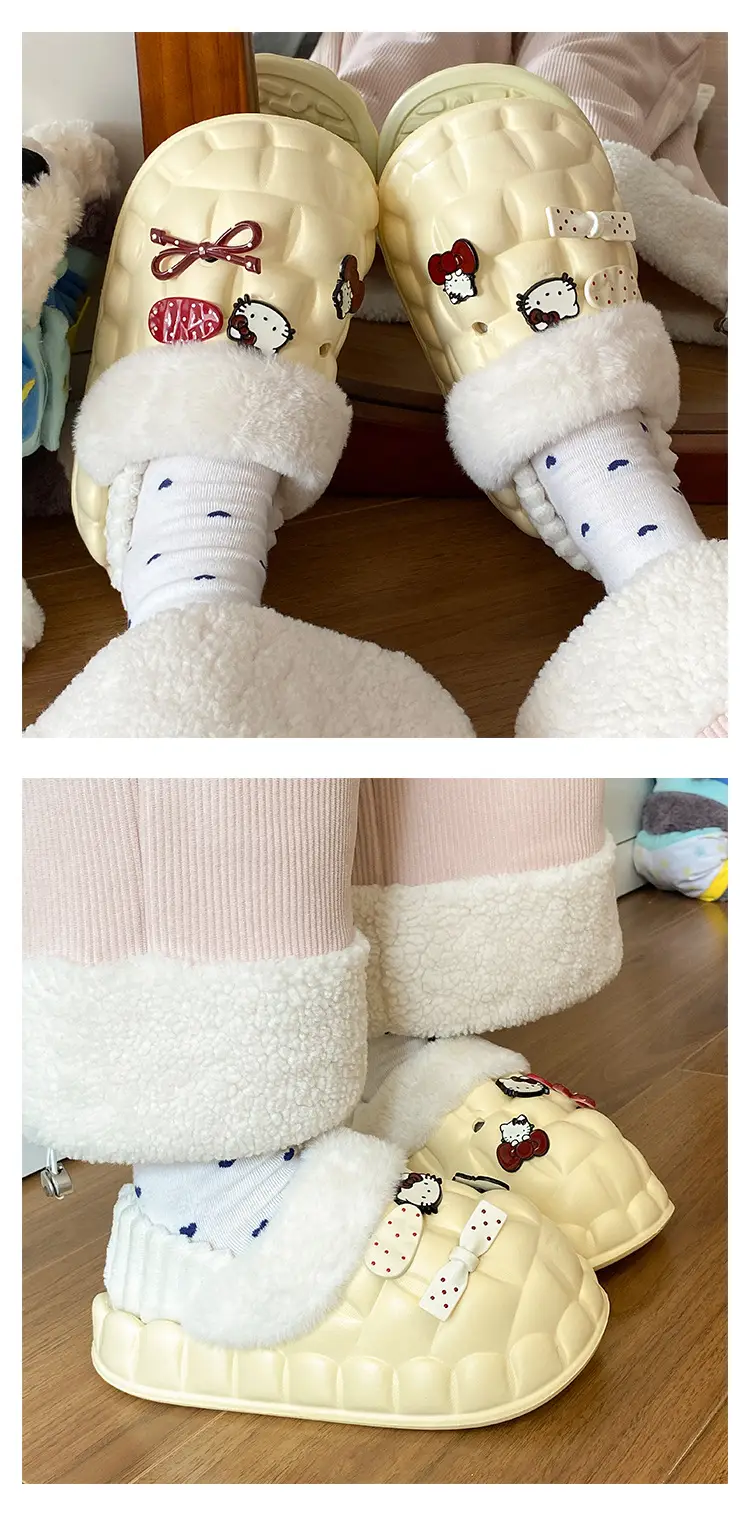 Cute Cartoon Pink Cotton Slippers for Women — feature 22