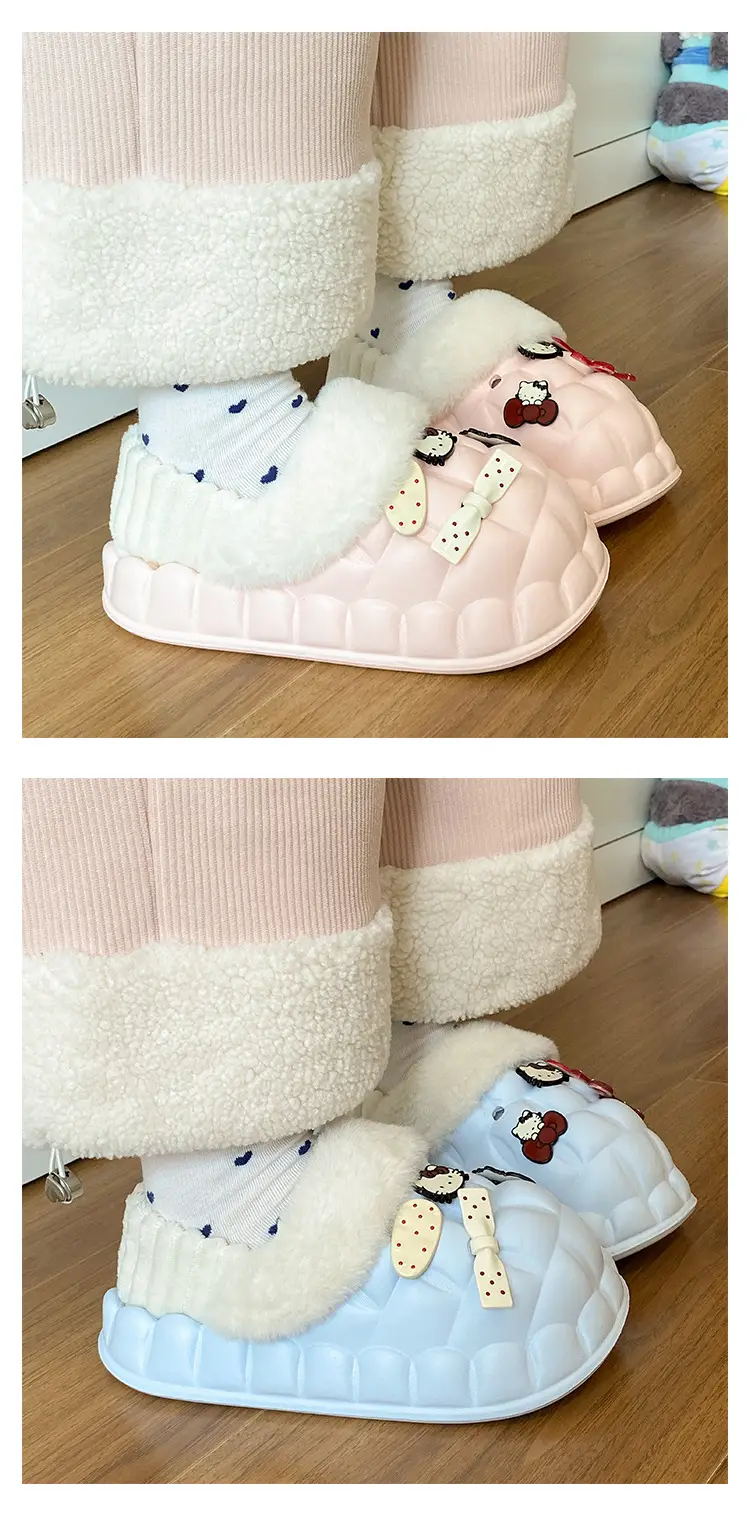Cute Cartoon Pink Cotton Slippers for Women — feature 23