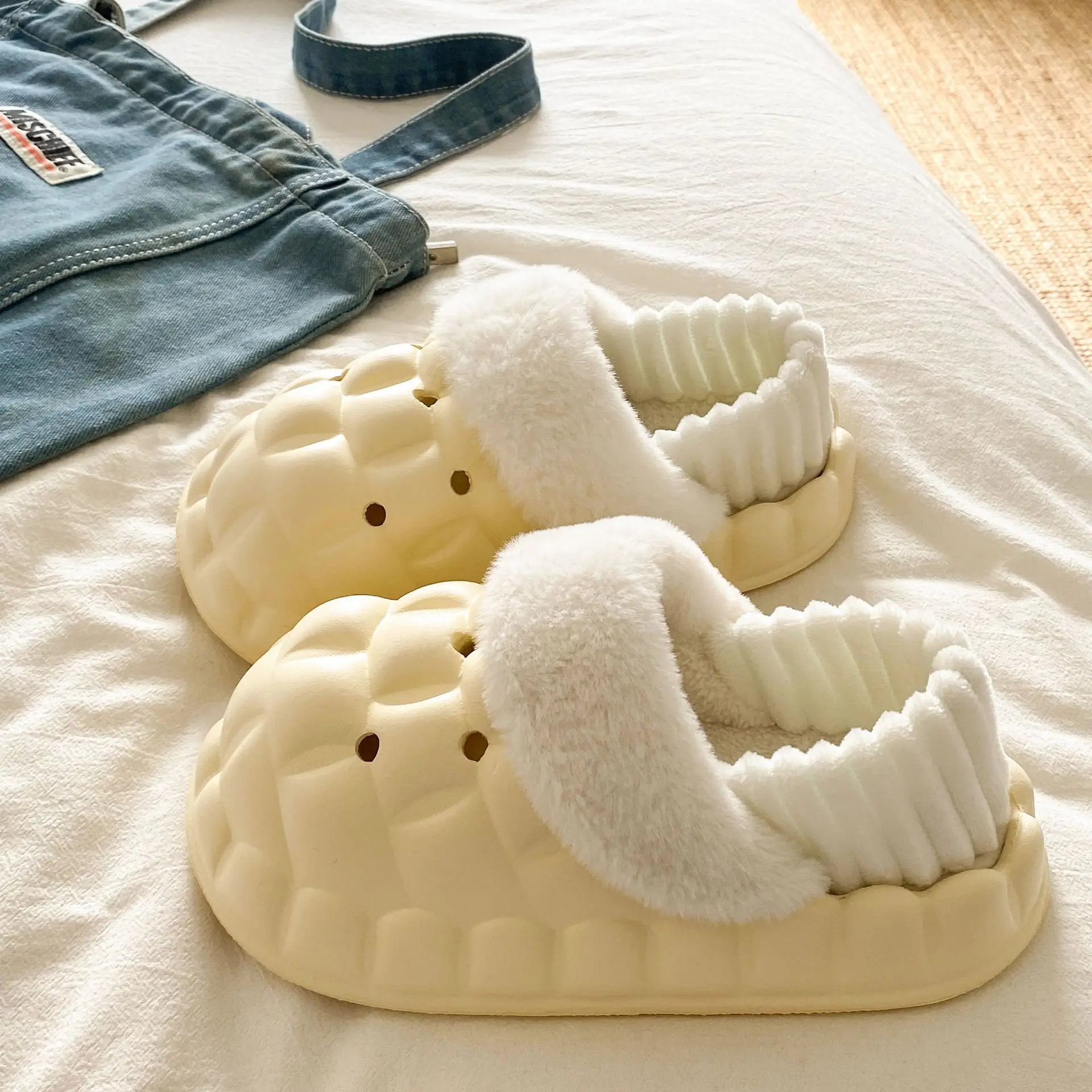 Cotton Heart Slippers for Women Winter Home