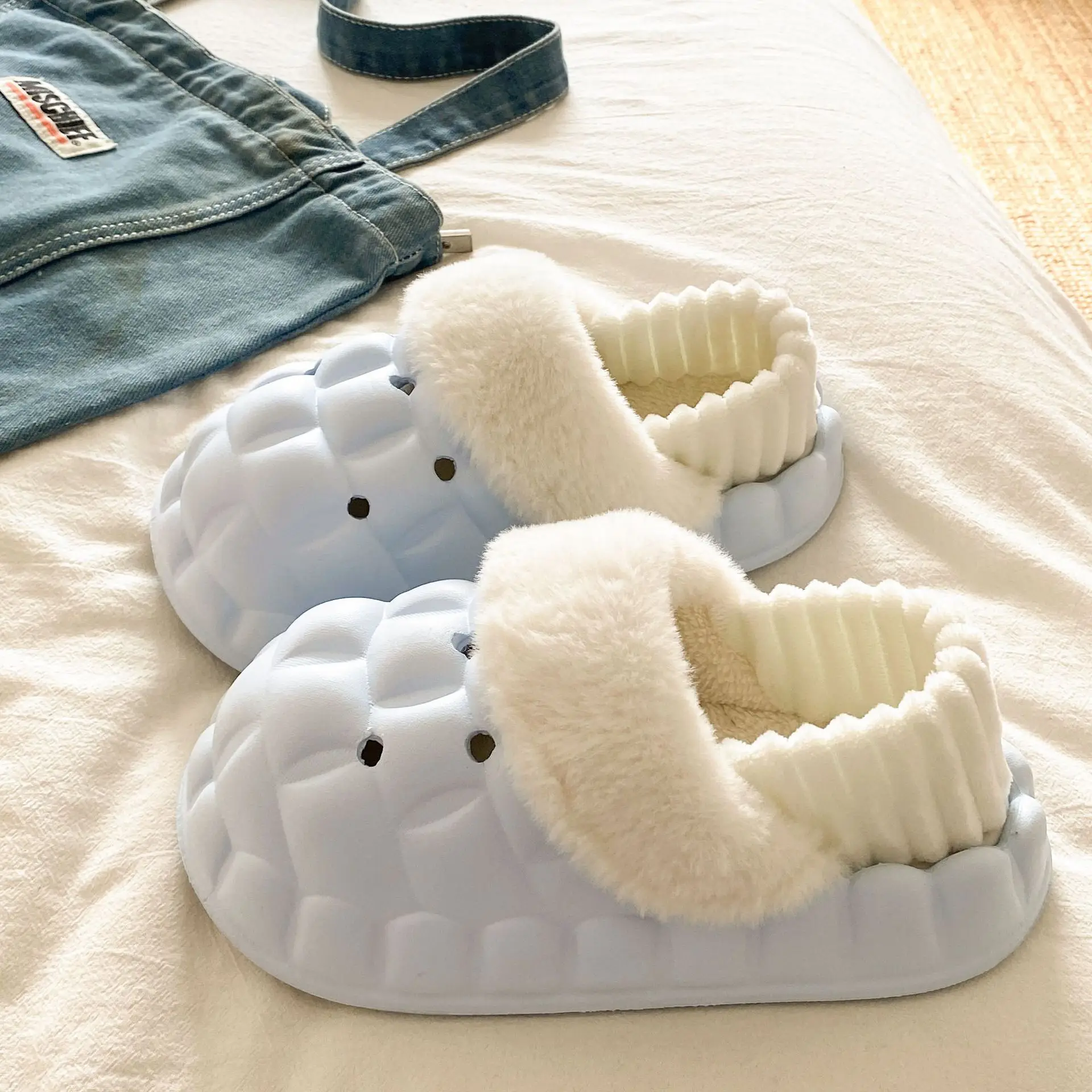 Cotton Heart Slippers for Women Winter Home