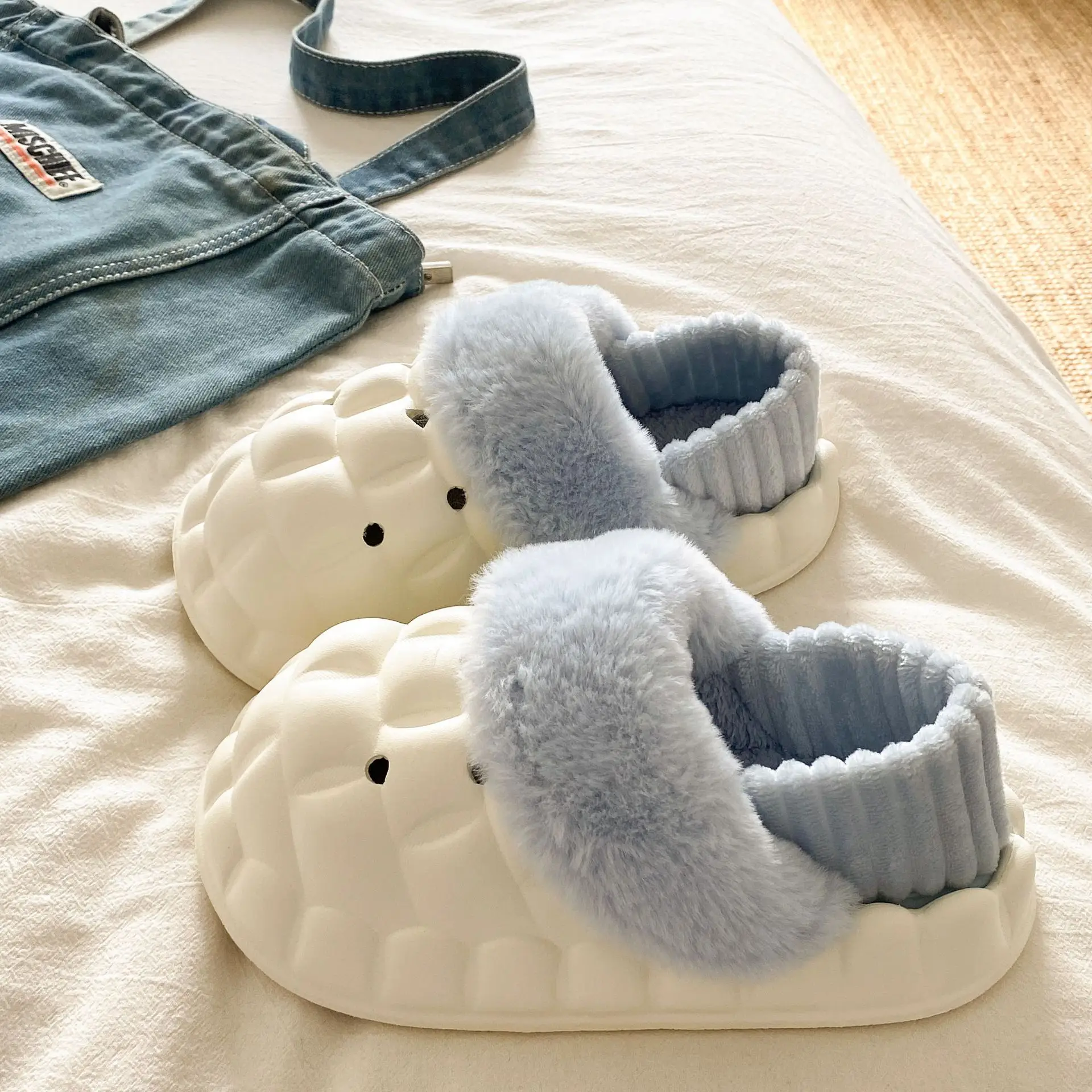 Cotton Heart Slippers for Women Winter Home