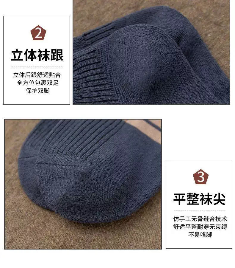 Men's Summer Short Socks, Odor-Resistant, Sweat-Absorbent, Trendy Cotton Low-Cut Striped Men's Socks, Thin Summer Boat Socks — feature 7