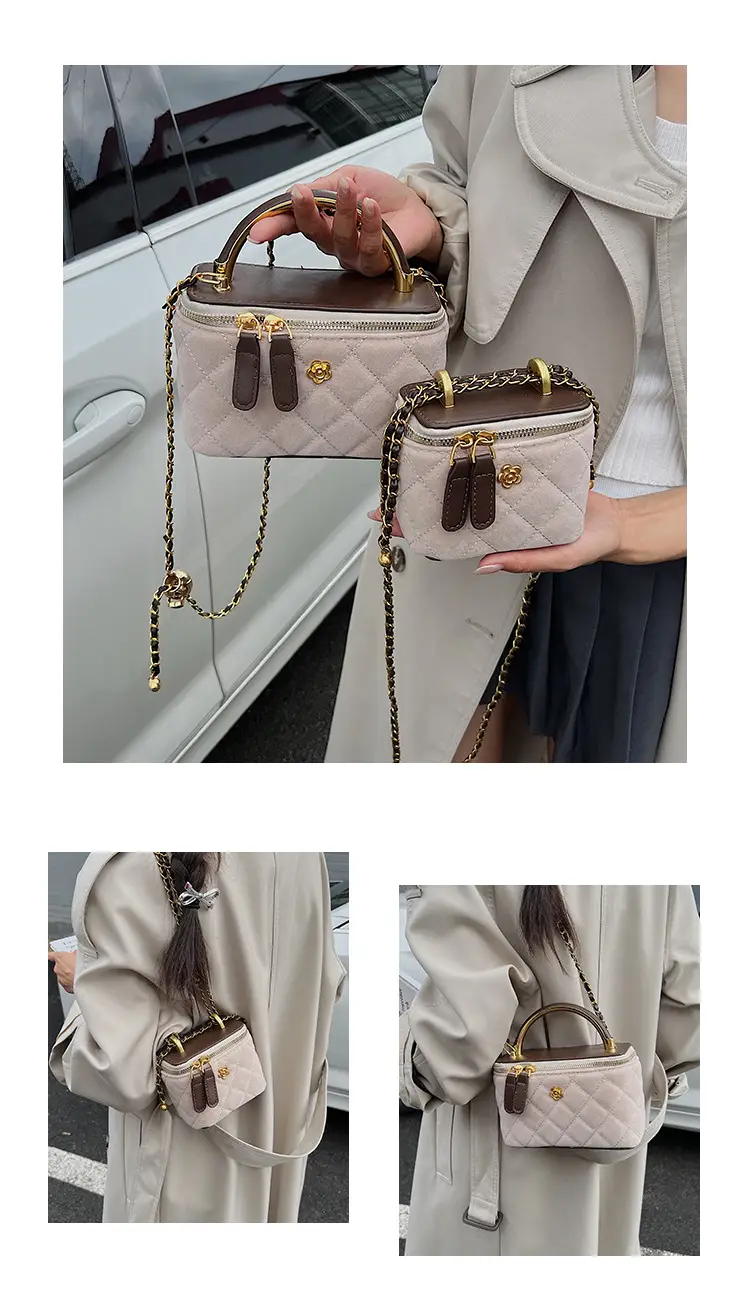 Women Diamond Embroidery Satchel Box Brown 2025 — feature 15