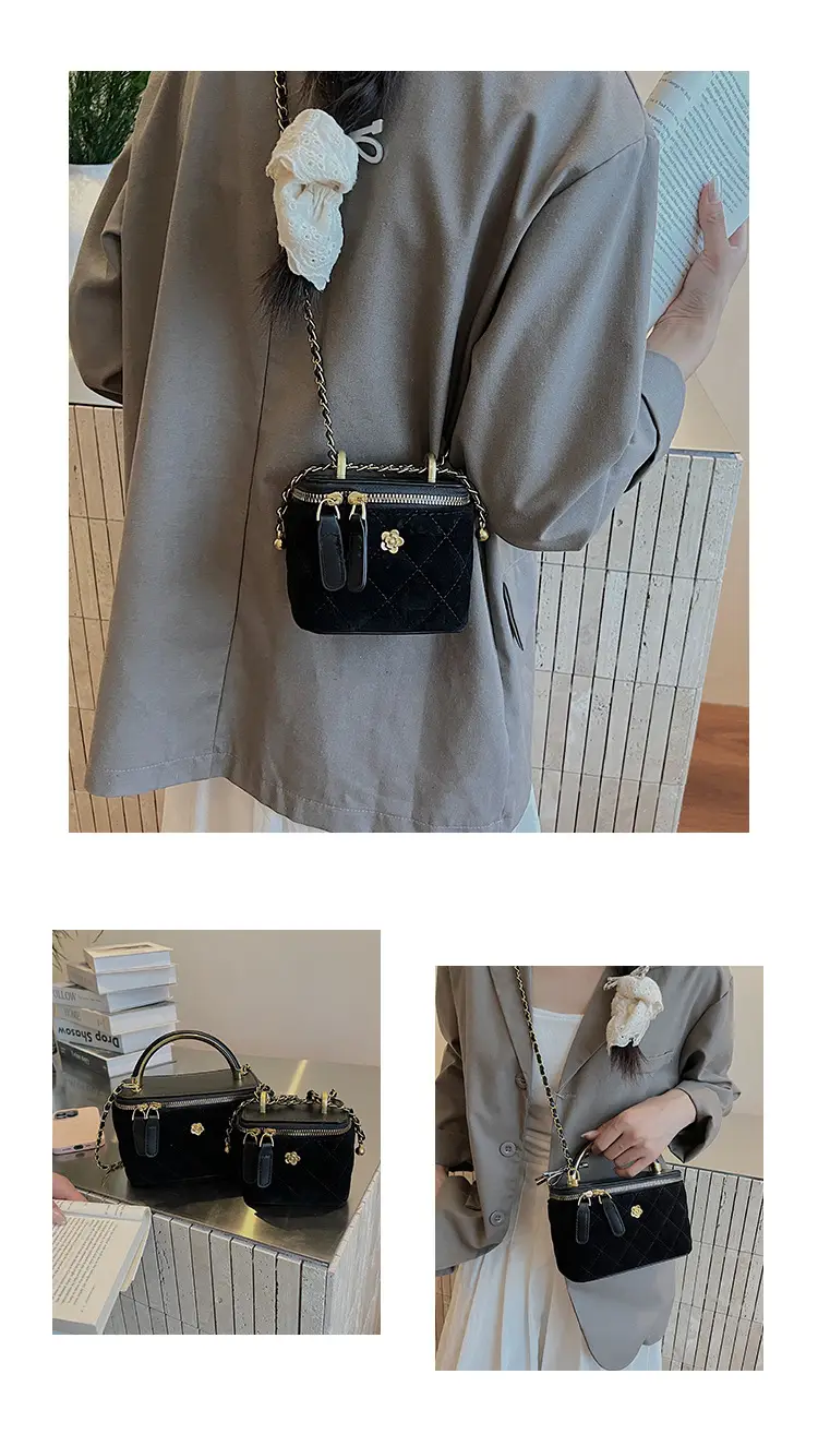 Women Diamond Embroidery Satchel Box Brown 2025 — feature 17