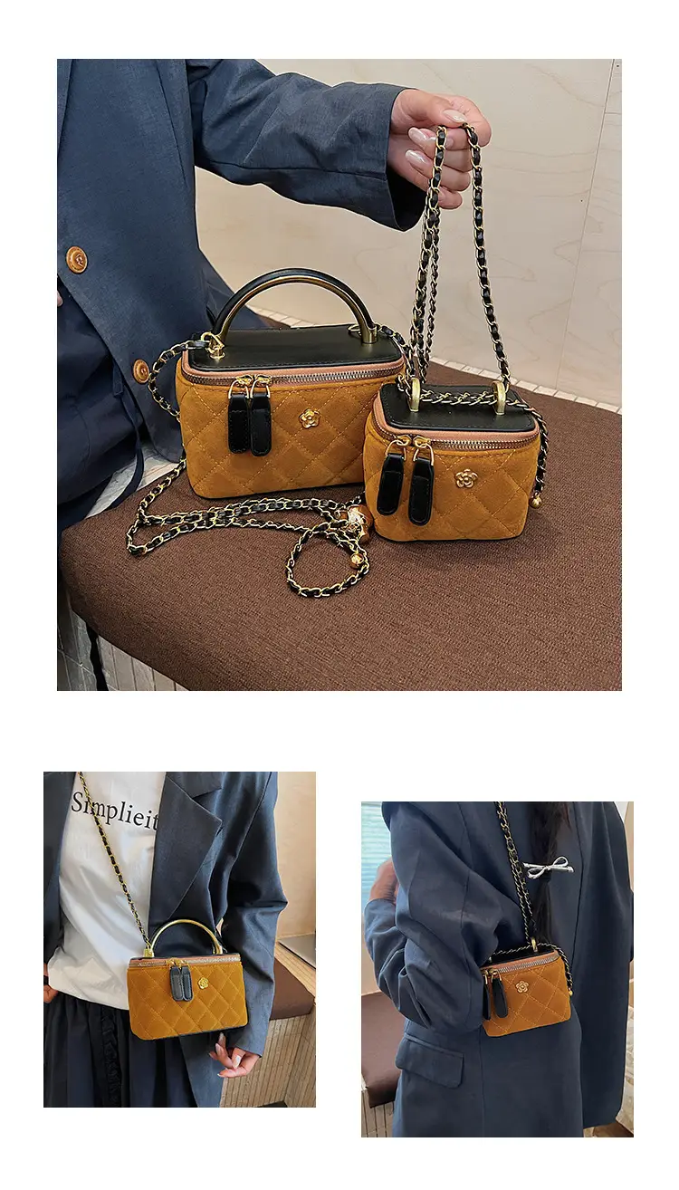 Women Diamond Embroidery Satchel Box Brown 2025 — feature 18