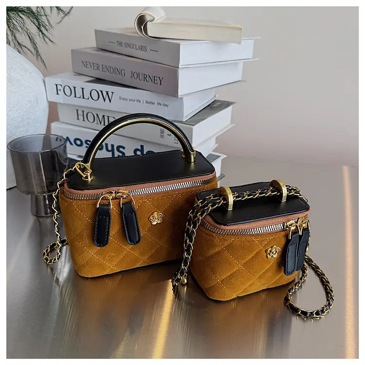 Women Diamond Embroidery Satchel Box Brown 2025 — feature 19