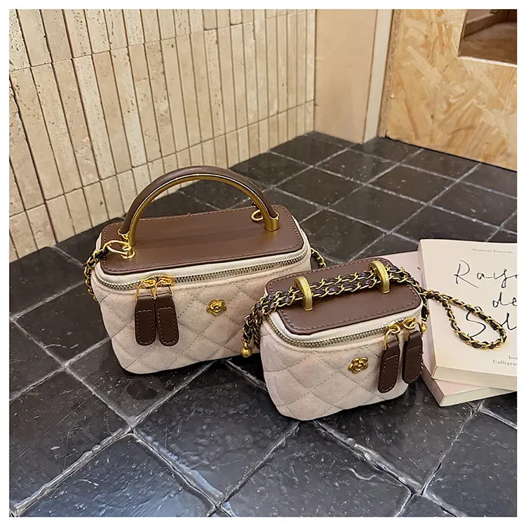 Women Diamond Embroidery Satchel Box Brown 2025 — feature 21