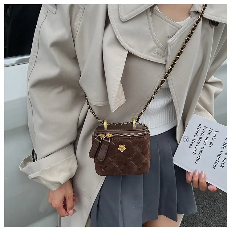 Women Diamond Embroidery Satchel Box Brown 2025 — feature 28