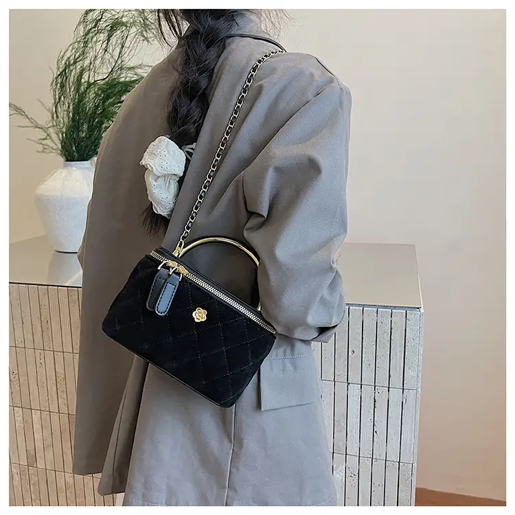 Women Diamond Embroidery Satchel Box Brown 2025 — feature 35