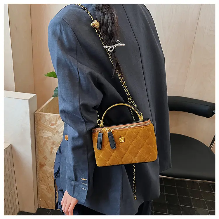 Women Diamond Embroidery Satchel Box Brown 2025 — feature 38