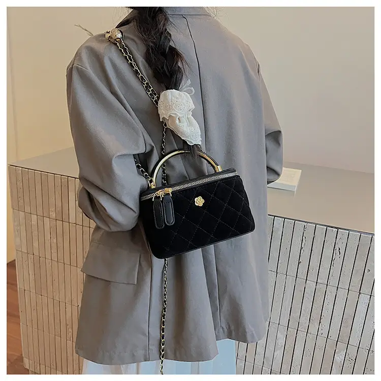 Women Diamond Embroidery Satchel Box Brown 2025 — feature 46