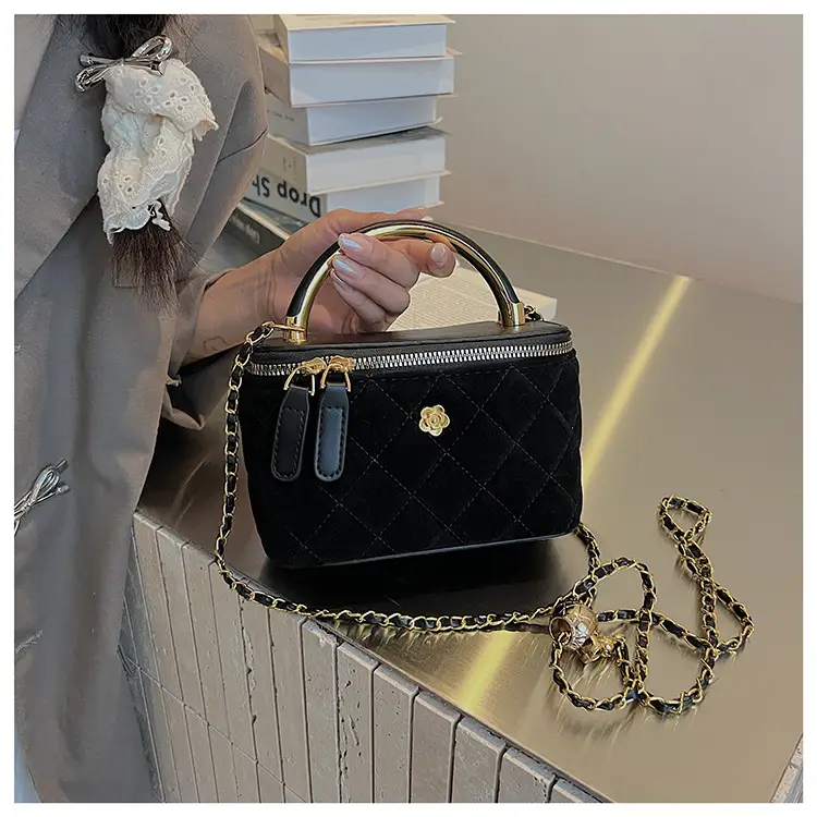 Women Diamond Embroidery Satchel Box Brown 2025 — feature 48