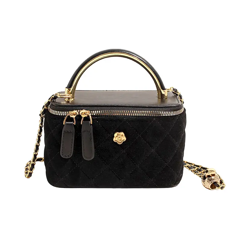 Women Diamond Embroidery Satchel Box Brown 2025 - Image 4