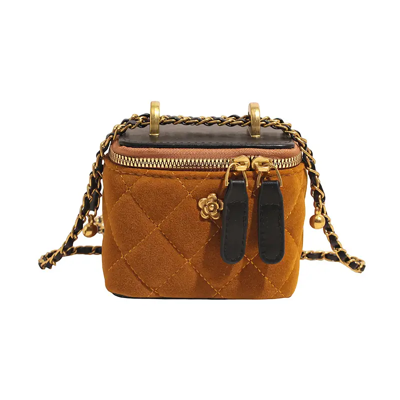 Women Diamond Embroidery Satchel Box Brown 2025 - Image 6